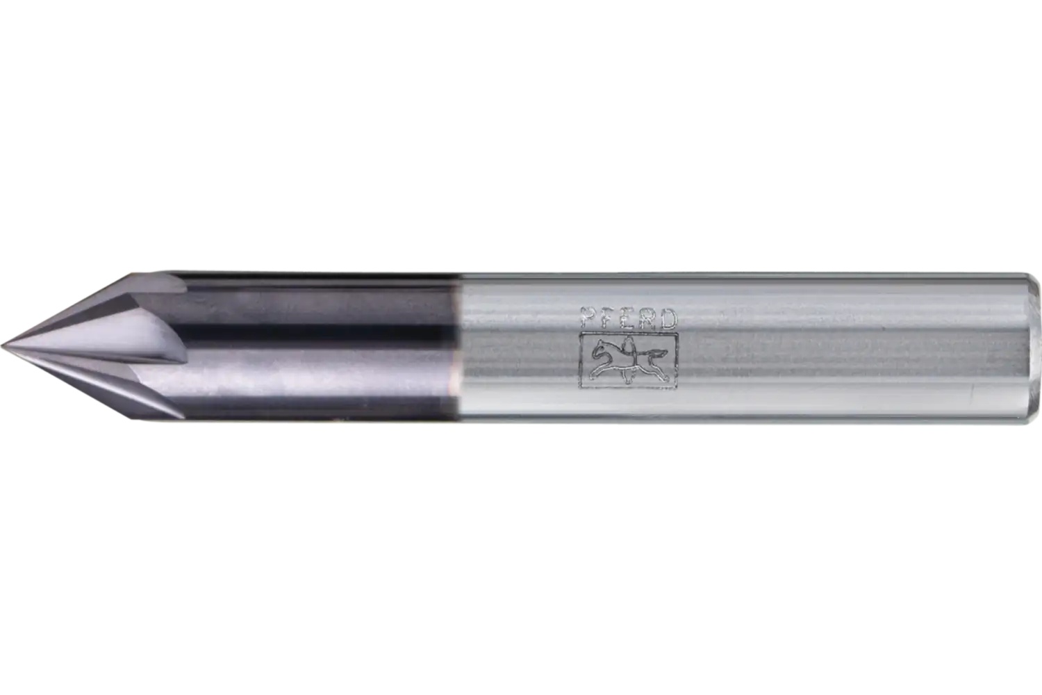 Picture of Pferd Deburring End Mill, 6 flutes, 60° 3/8" Dia, 21/64" APMX, 3-1/2" OAL, cylindrical shank
